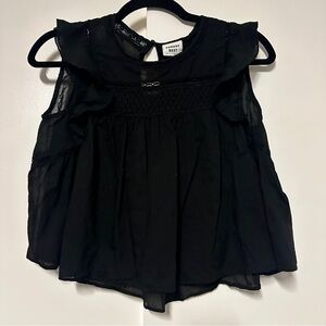 Aritzia Sunday Best Black Lace Semi sheer Sleeveless Blouse Size XS